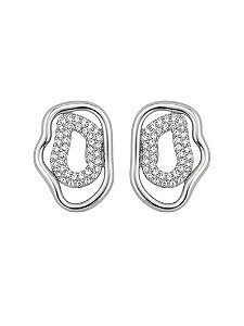 Brinco Organico Martelado Com Micro Zirconia