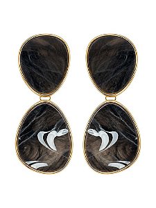 Brinco Forma Gota Resinada - Preto