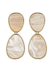 Brinco Forma Gota Resinada - Branco