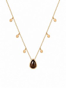 CHOKER ELINHOS E GOTA MARROM