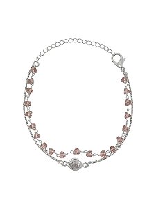 PULSEIRA CRISTAIS ROSA DUPLA