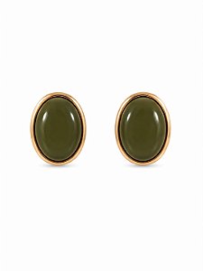 brinco oval verde oliva