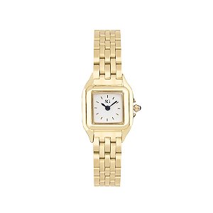 Relógio Quadrado Dourado Feminino Boxy Gold