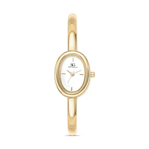 Relógio Bracelete Feminino Oval Louvre Dourado