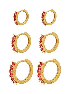 TRIO DE ARGOLA ROSA GOLD