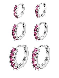 TRIO DE ARGOLA ROSA RB