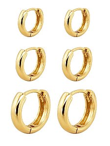TRIO DE ARGOLA LISA