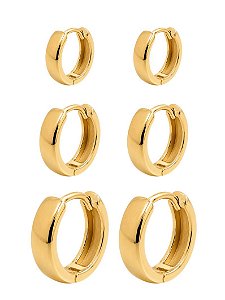TRIO DE ARGOLA LISA