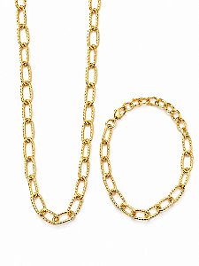 CONJUNTO COLAR E PULSEIRA ELOS OVAIS