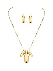 CONJUNTO COLAR E BRINCO ORGANICO