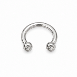 PIERCING TITANIO MEIA ARGOLA PONTO DE LUZ MEDIO