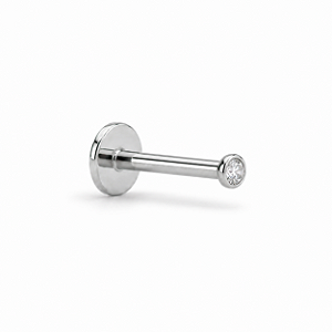 PIERCING DE TITANIO CRAVAÇÃO INGLESA PEDRA MEDIA