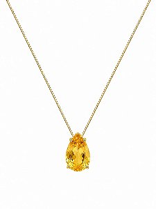 colar gota citrino gold