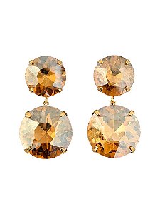 Brinco ponto de luz duplo gold amarelo