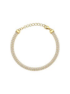 pulseira dupla microzirconias gold
