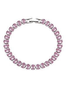 Pulseira riviera ovais cristal rosa clara