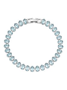 Pulseira riviera ovais cristal azul