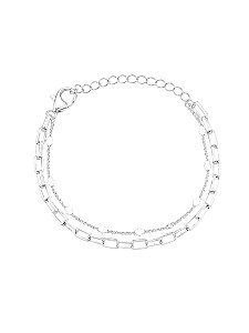 Pulseira dupla elos e mini corações