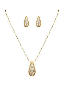 Conjunto gota cravejada gold