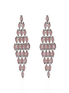 Brinco festa zirconia rose