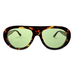 Óculos de Sol Aviador Basel Tortoise com Lente Verde