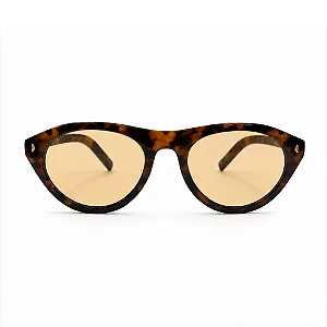 Óculos de Sol Feminino Redondo Mykonos Tortoise Dark