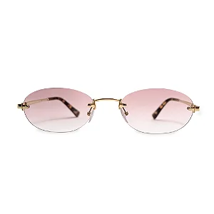 Óculos de Sol Oval Napoli Tortoise com Lente Rosa