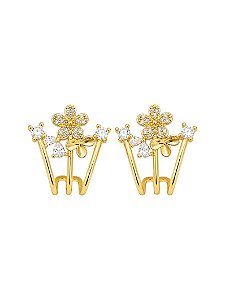 Brincos Flores Cravejadas Gold