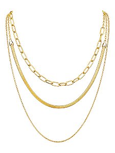 COLAR TRIPLO ELOS GOLD