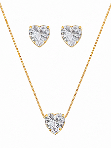 CONJUNTO GOTA CORAÇÃO CRISTAL