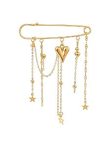 BROCHE CORAÇÕES E ESTRELA