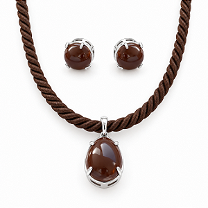Conjunto cordão marrom