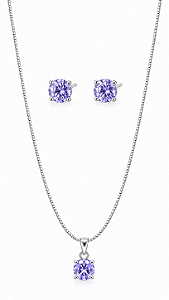 CONJUNTO VIOLETA PRATA 925