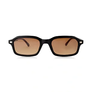 Óculos de Sol Masculino Retangular Arlo Preto com Lente Degradê Marrom