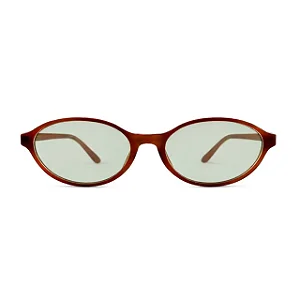 Óculos de Sol Oval Firenze Marrom com Lente Verde