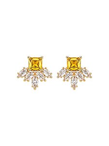Brinco Formas de Cristal b Ouro - Amarelo