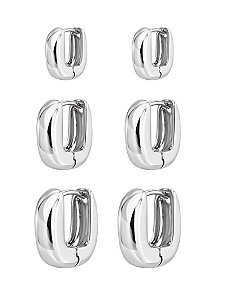 TRIO DE ARGOLA OVAL LISA RB