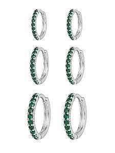 TRIO DE ARGOLA- VERDE