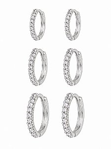 TRIO DE ARGOLAS CRISTAL