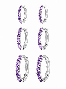 TRIO DE ARGOLA ROXO