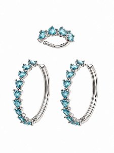 KIT ARGOLA COM PIERCING- AZUL