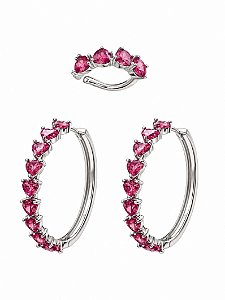 KIT ARGOLA COM PIERCING- ROSA