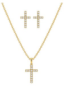 CONJUNTO CRUZ CRAVEJADA GOLD