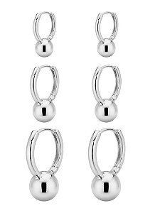 TRIO DE ARGOLA ESFERA LISA RB