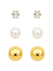TRIO ESFERA LISA GOLD