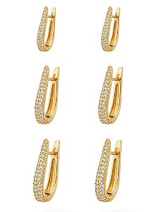 TRIO DE ARGOLAS FINAS GOLD