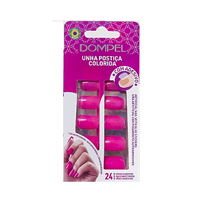 Unha Postiça 797 Ra C/24 Un Quadrada Media | Cor: Rosa Absurdo