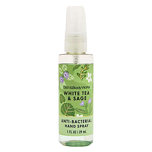 Higienizador de Mãos em Spray Bath and Body Works White Tea & Sage