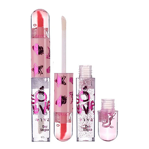Lip Gloss Vivai Duo Magico So Vai Vermelho