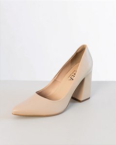 SCARPIN NUDE BICO FINO SALTO BLOCO - LIA